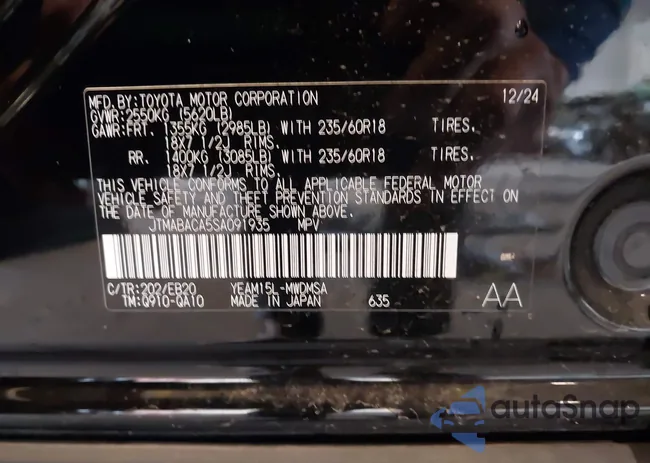 JTMABACA5SA091935: 43663757