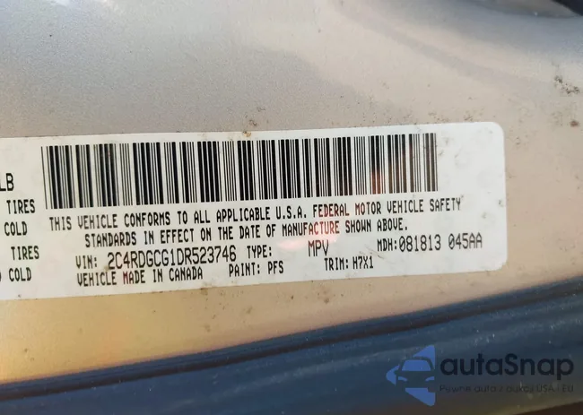 2C4RDGCG1DR523746: 43662881