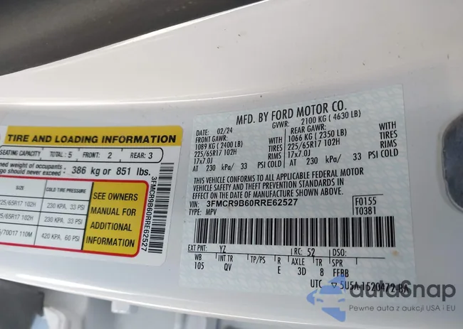 3FMCR9B60RRE62527: 43664312