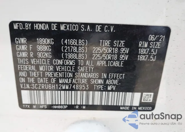 3CZRU6H12MM748953: 43664351