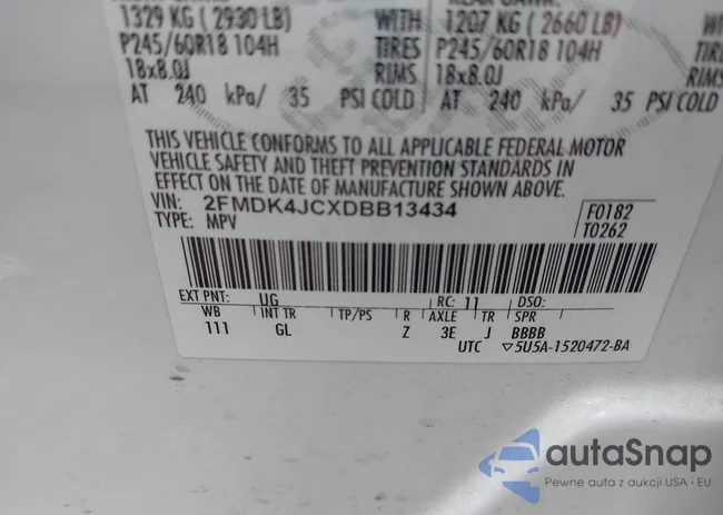 2FMDK4JCXDBB13434: 43664477