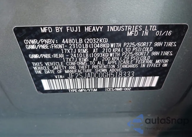 JF2SJADC0GH518333: 43664489