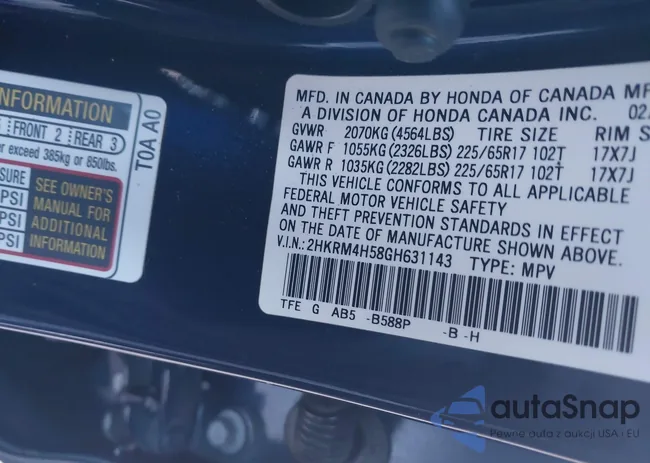 2HKRM4H58GH631143: 43664532