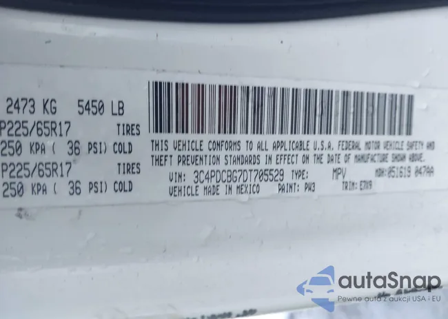 3C4PDCBG7DT705529: 43664542