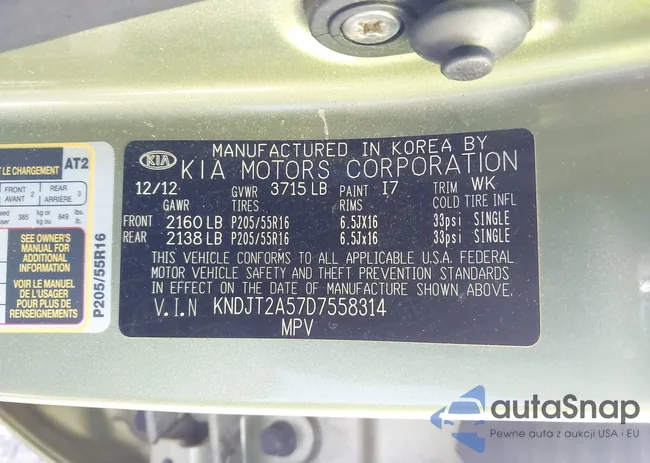 KNDJT2A57D7558314: 43664567