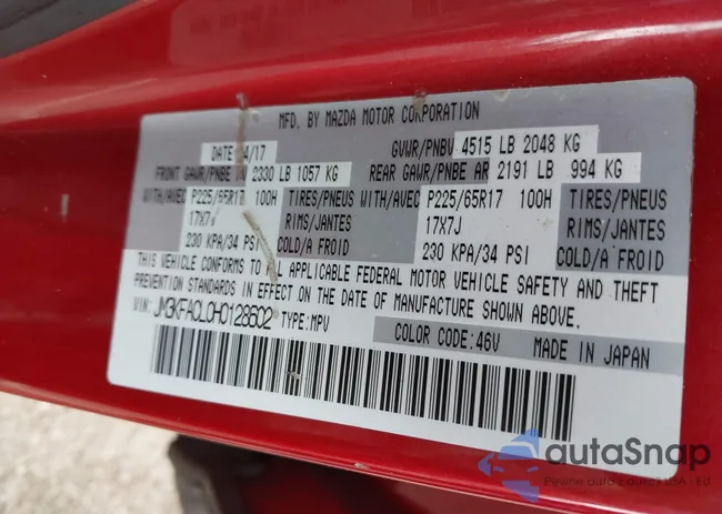 JM3KFACL0H0128602: 43664618