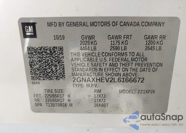 2GNAXHEV2L6166672: 43664634