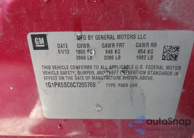 1G1JC5SH5G4130802: 43664665