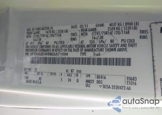 1FTNS2EW5BDA71599: 43663775