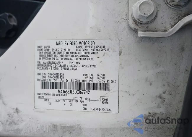 MAJ6S3JL3LC367742: 43663790