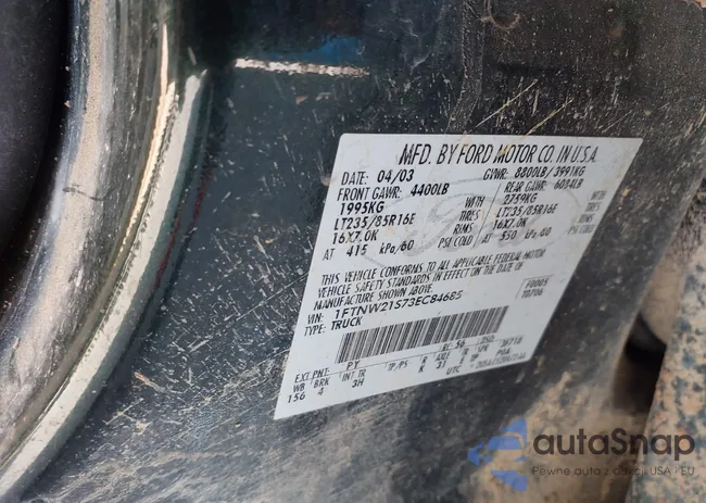 1FTNW21S73EC84685: 43663918