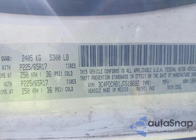 3C4PDCAB1JT518692: 43663941