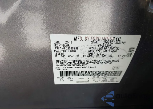 1FM5K7D85DGC33843: 43665499