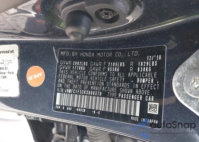 JHMFC1F33KX008370: 43665508