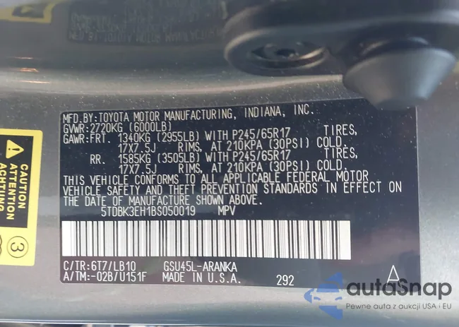 5TDBK3EH1BS050019: 43665588