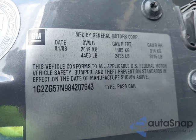 1G2ZG57N984207643: 43665598