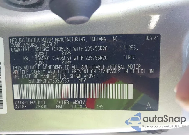 5TDDBRCH2MS526585: 43665685