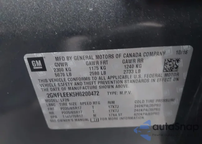 2GNFLEEK5H6200472: 43665148