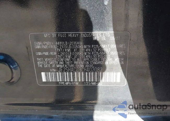 JF2SHACC3CH402082: 43666266