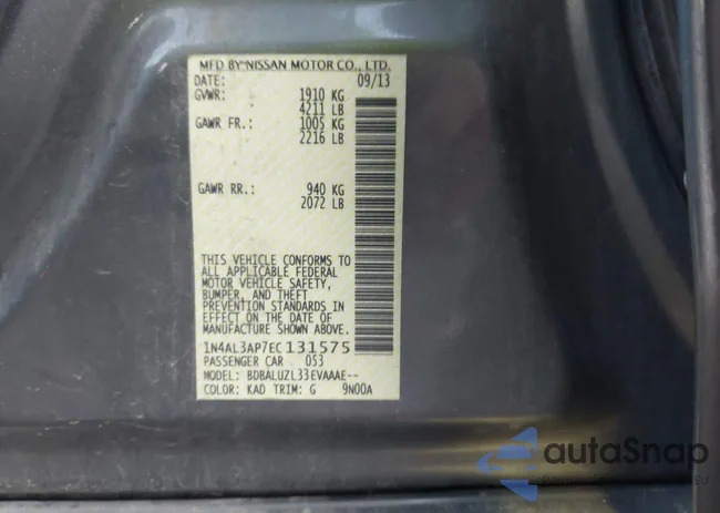 1N4AL3AP7EC131575: 43666564