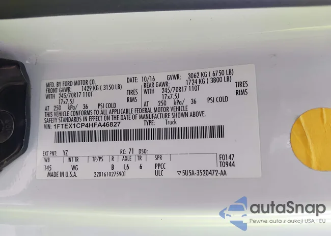 1FTEX1CP4HFA46827: 43666698