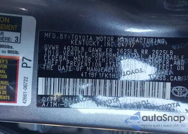 4T1BF1FK1HU422395: 43665792