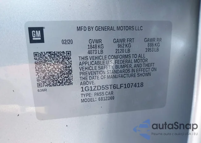 1G1ZD5ST6LF107418: 43665884