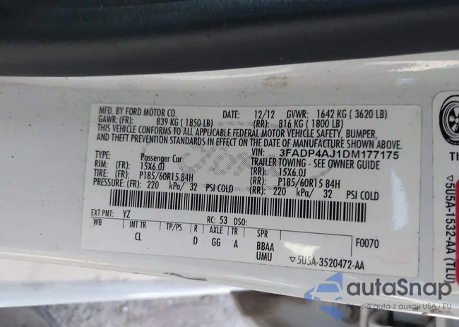 3FADP4AJ1DM177175: 43666056