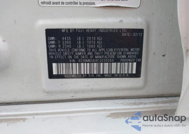 4S3BMBG64C3030060: 43666076