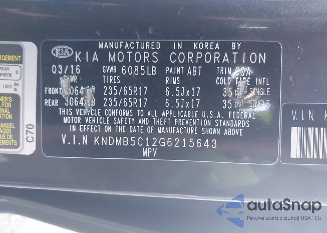 KNDMB5C12G6215643: 43667540