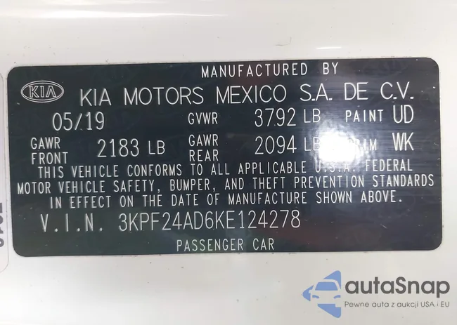 3KPF24AD6KE124278: 43667541