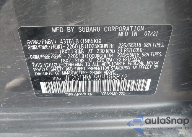 JF2GTHMC9MH386872: 43667581