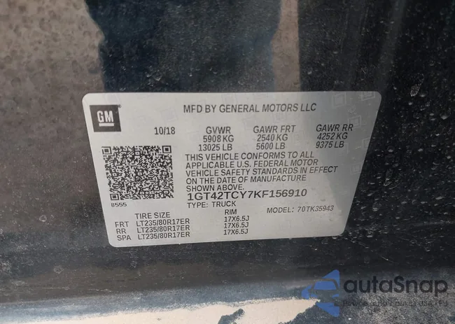 1GT42TCY7KF156910: 43667594