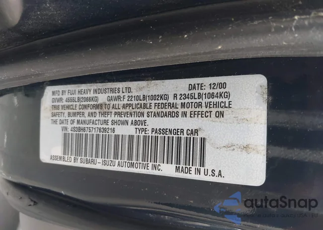 4S3BH675717639216: 43666857