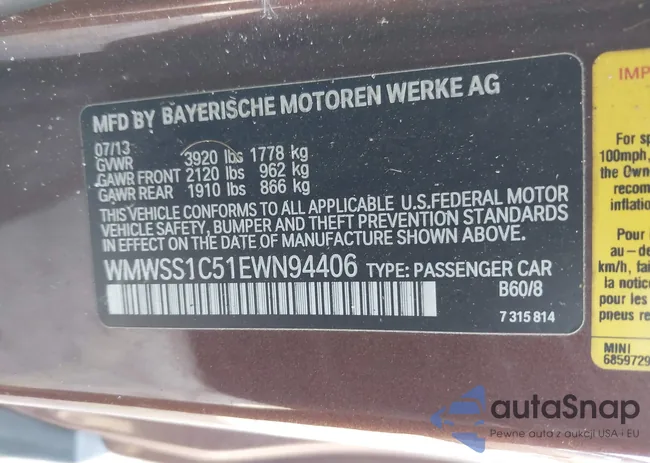 WMWSS1C51EWN94406: 43666914