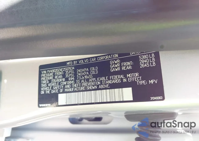 YV4902DZ4E2507634: 43667056