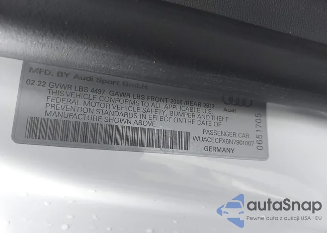 WUACECFX6N7901007: 43668430