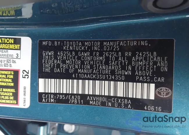4T1DAACK3SU134350: 43668441