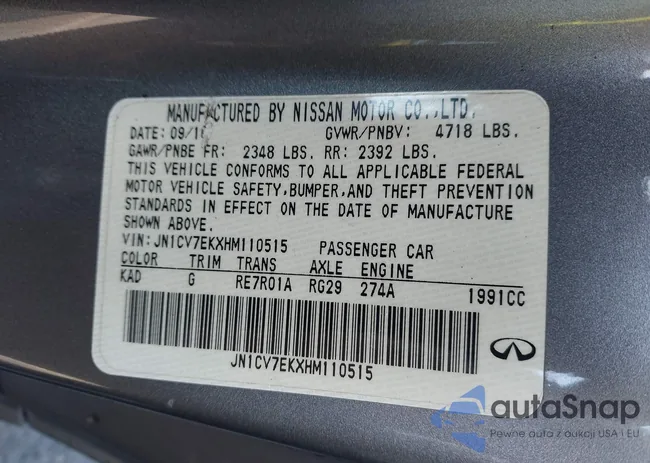 JN1CV7EKXHM110515: 43668469