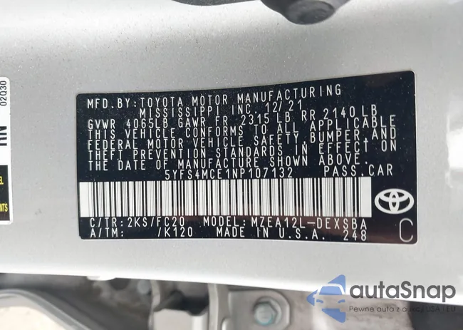 5YFS4MCE1NP107132: 43668490