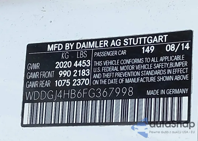 WDDGJ4HB6FG367998: 43668499