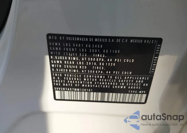 3VV2B7AX7MM120101: 43667851