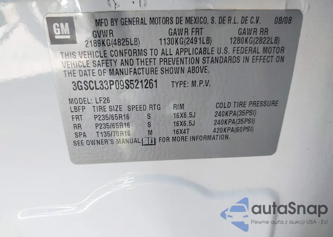 3GSCL33P09S521261: 43668052