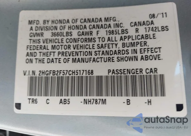 2HGFB2F57CH517168: 43668152