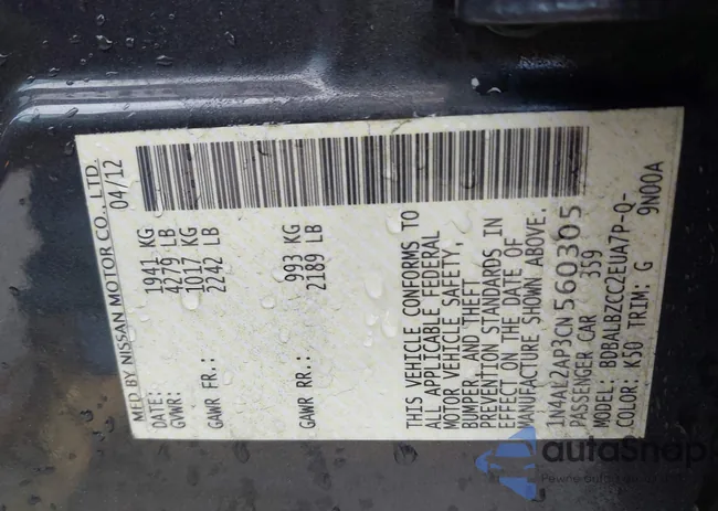 1N4AL2AP3CN560305: 43669421