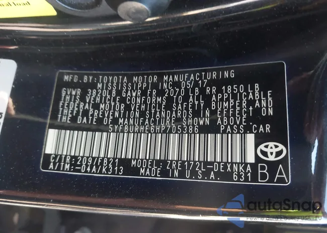 5YFBURHE6HP705386: 43669476