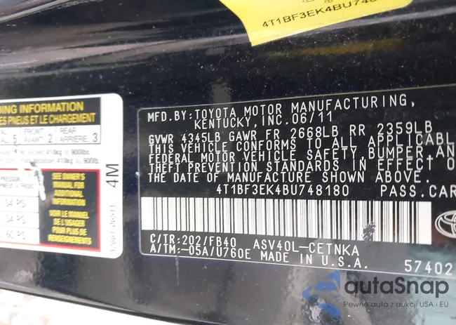 4T1BF3EK4BU748180: 43669638