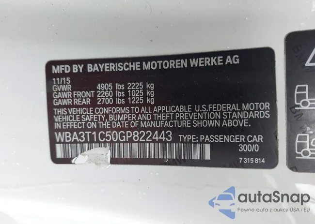 WBA3T1C50GP822443: 43669682