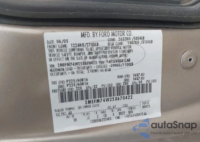 2MEFM74W25X670422: 43668860