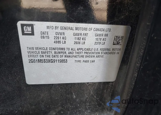 2G61M5S3XG9119853: 43668970